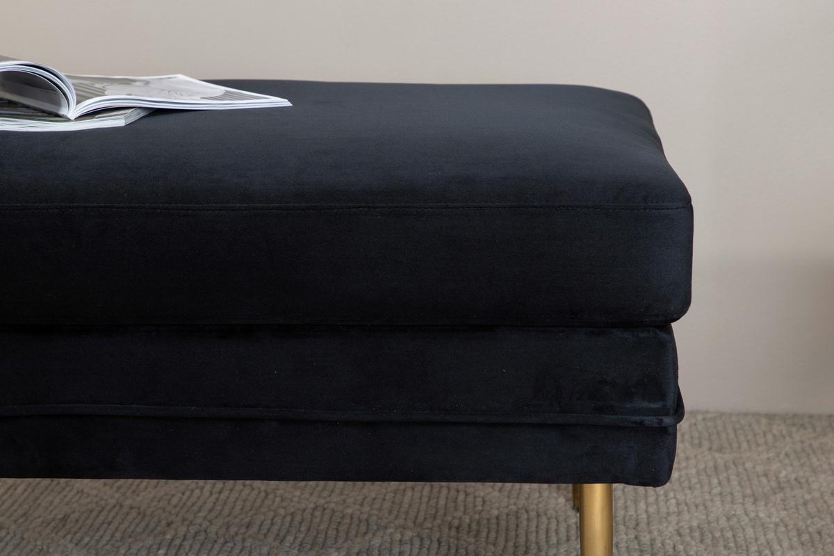 Hocker Boom - Goldfarben/Schwarz, Design, Textil/Metall (90/49/70cm) - Livetastic