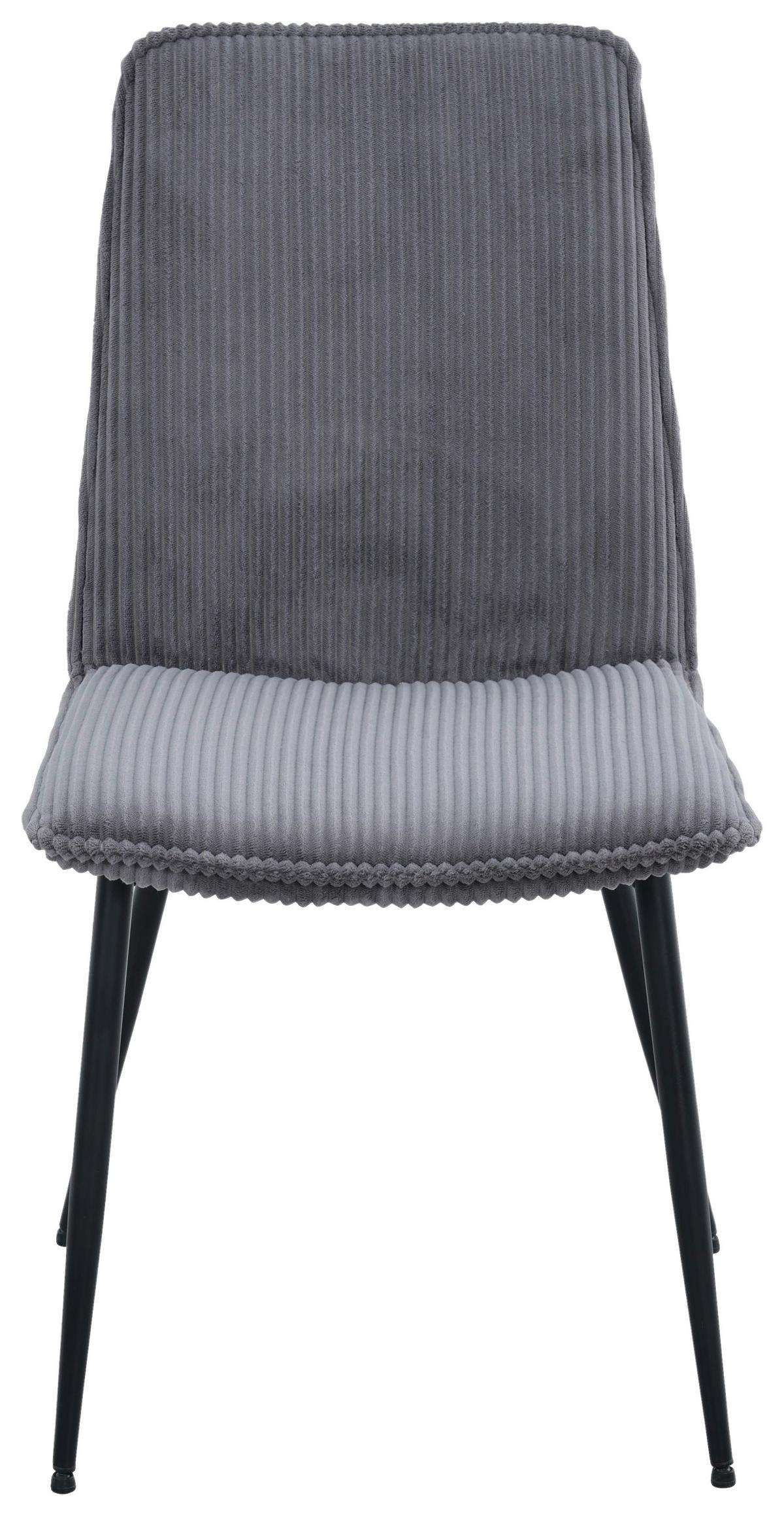 Vierfußstuhl Lorenzo Grau/Schwarz B: 47 cm - Schwarz/Grau, MODERN, Textil/Metall (47/91/61,5cm) - Livetastic