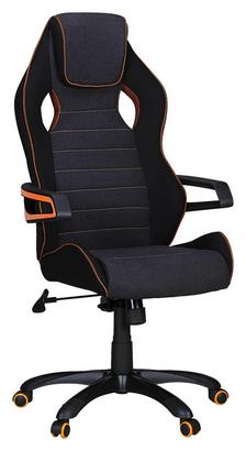 Gamingstuhl in Schwarz mit orangen Highlights