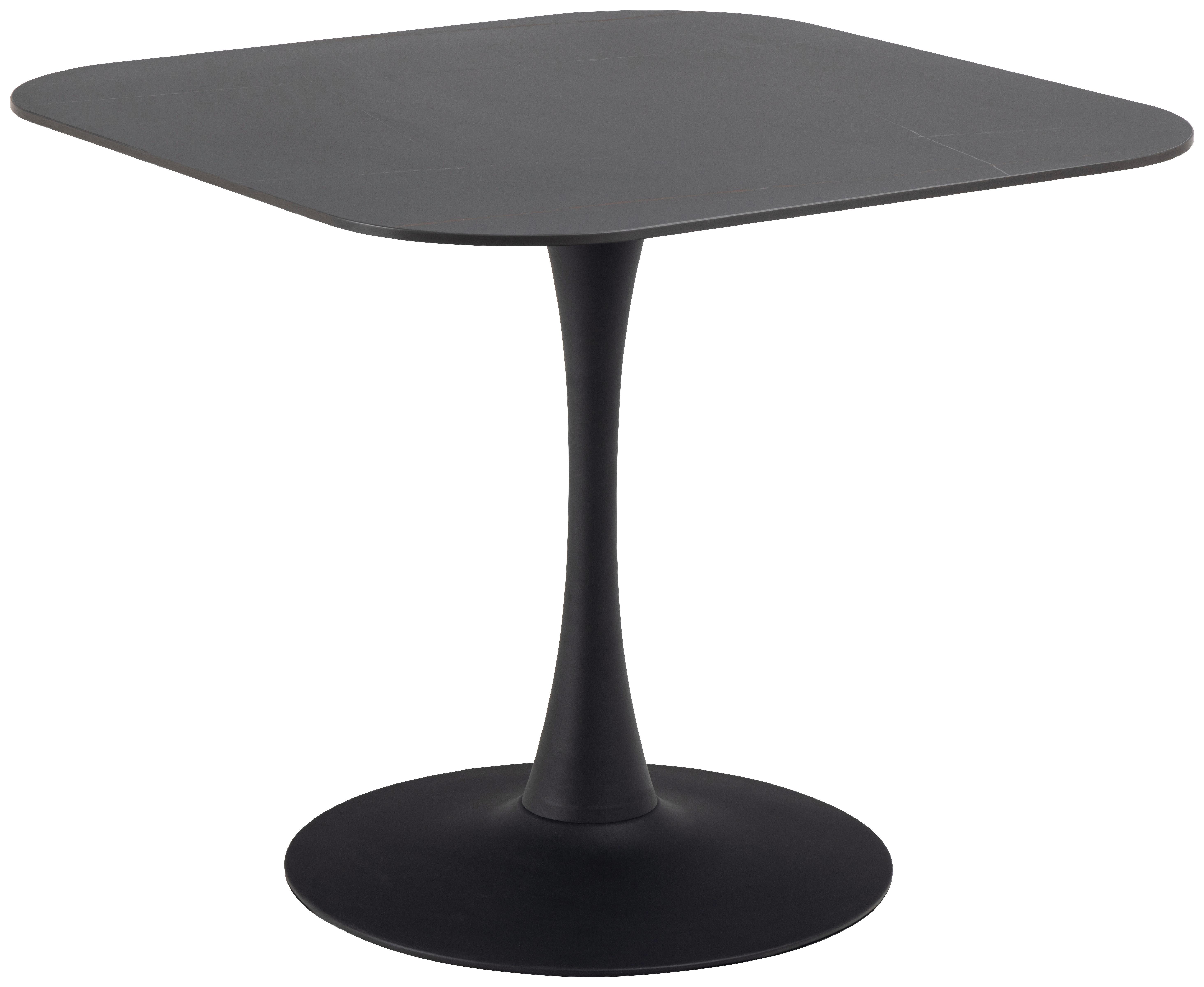 Esstisch Malta B: 90cm Schwarz - Schwarz, Design, Keramik/Metall (90/90/75cm) - MID.YOU