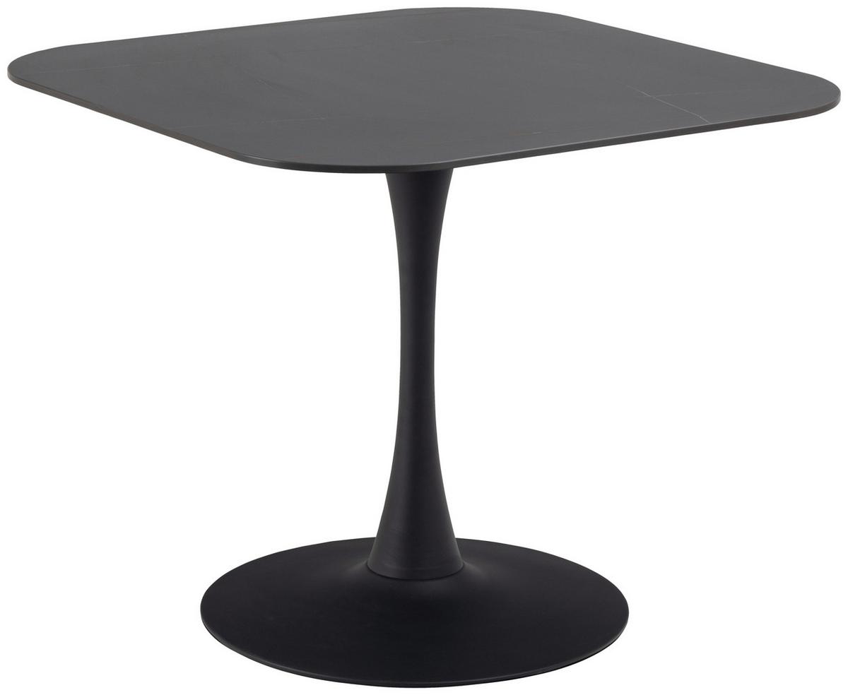 Esstisch Malta B: 90cm Schwarz - Schwarz, Design, Keramik/Metall (90/90/75cm) - MID.YOU