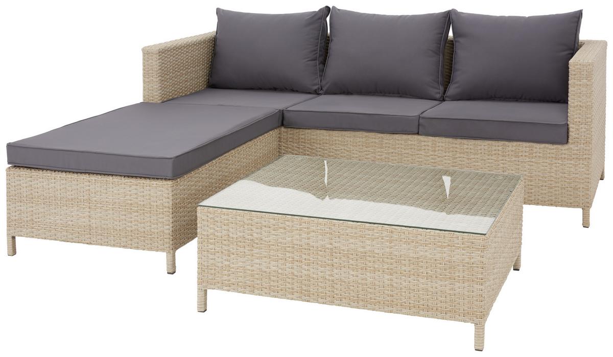 Lounge Garnitúra Santorin - világosbarna/szürke, Modern, műanyag/Üveg - Luca Bessoni