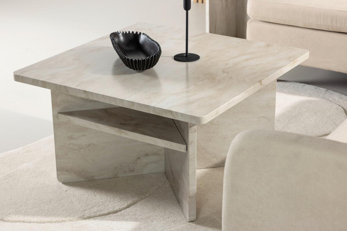 Couchtisch Ålesund - Beige, Design, Holzwerkstoff (75/75/42cm) - Livetastic