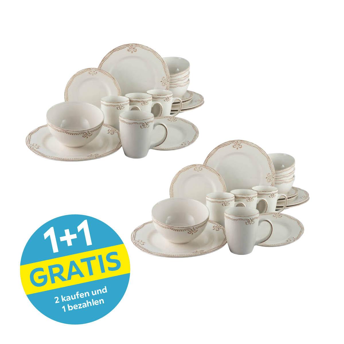 Kombiservice Keramik 4 Perosnen Geschirr Set - Multicolor, Keramik - Creatable