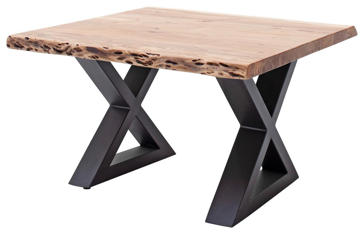 Couchtisch Holz Mit Massiver Tischplatte Cartagena, Akazie - Anthrazit/Akaziefarben, MODERN, Holz/Metall (75/45/75cm)