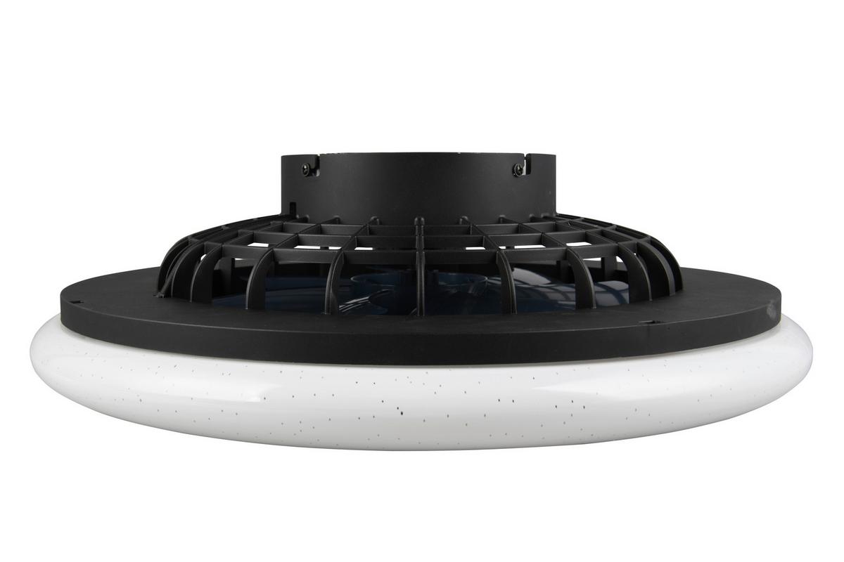 Deckenventilator Stralsund Schwarz Weiß D: 49 cm - Schwarz/Weiß, KONVENTIONELL, Kunststoff (49/16,5cm)