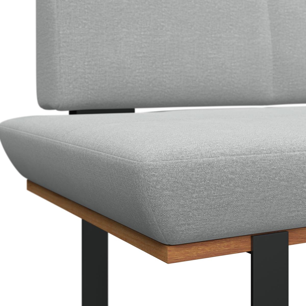Eckbank Tristan Webstoff hellgrau, S:245x175cm - Hellgrau/Schwarz, MODERN, Holz/Textil (245/175cm) - James Wood
