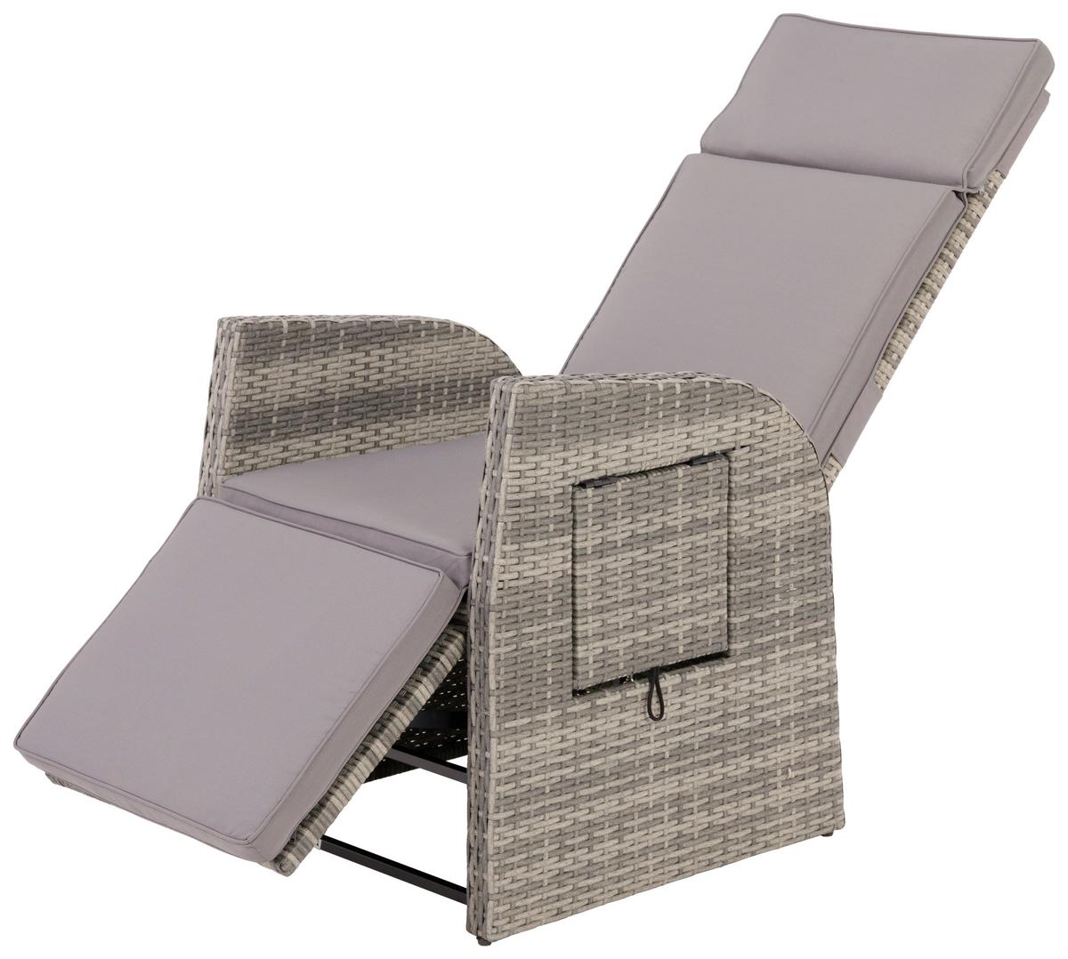 Gartensessel verstellbar Amelia Stahl, Kunststoff - Dunkelgrau, MODERN, Kunststoff/Textil - Beldano