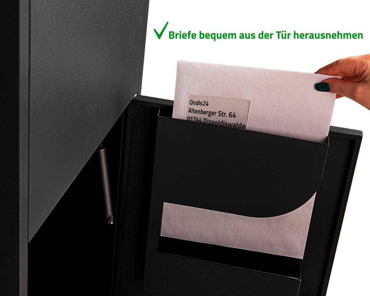 Paketbox XL Mit 2 Schlüsseln H: 118,5 cm - Schwarz, Basics, Metall (39,5/118,5/38,5cm)