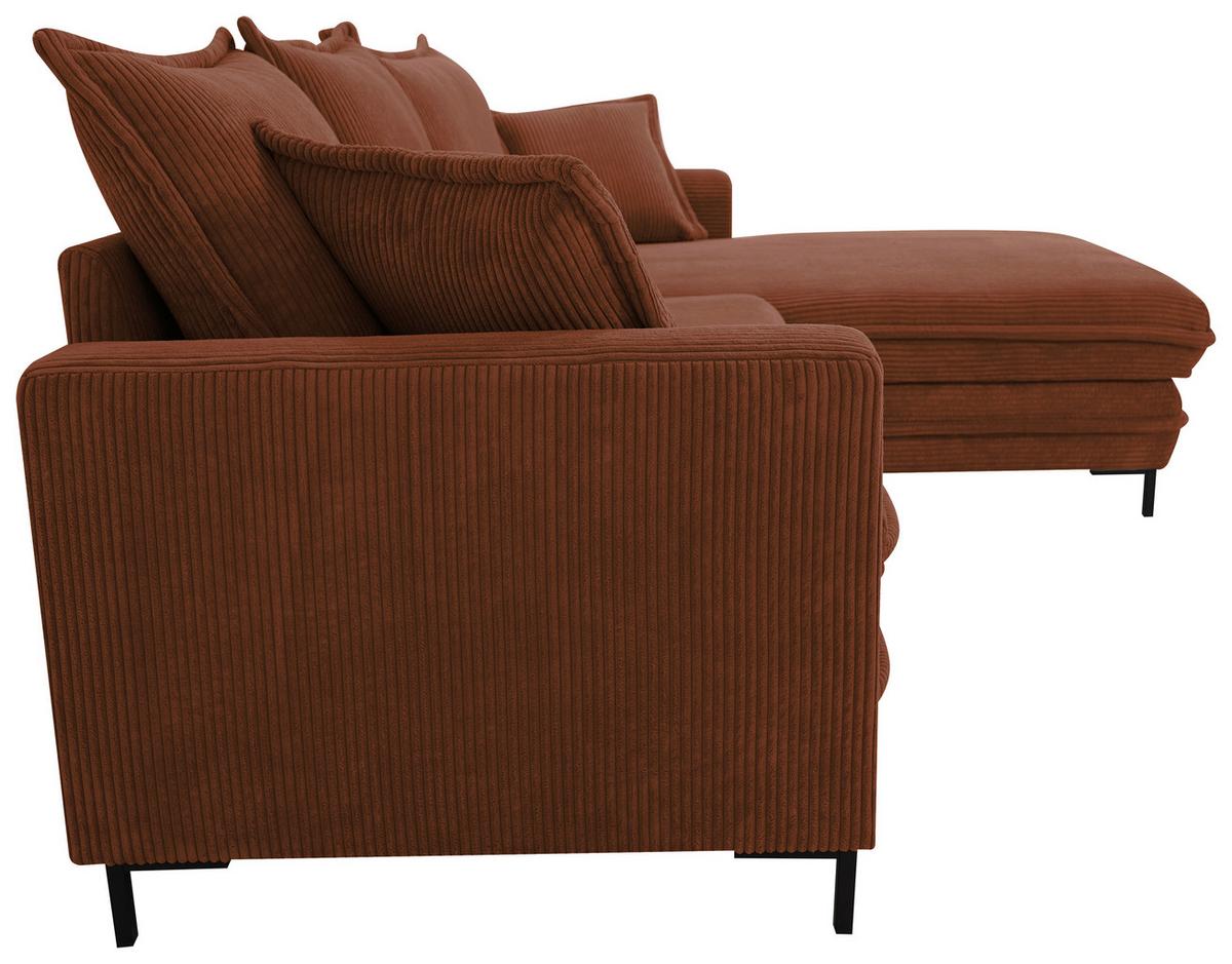 Ecksofa Armilla Rostfarben S: 272x174 Cm - Rostfarben/Hellgrau, Design, Textil (272/174cm) - MID.YOU