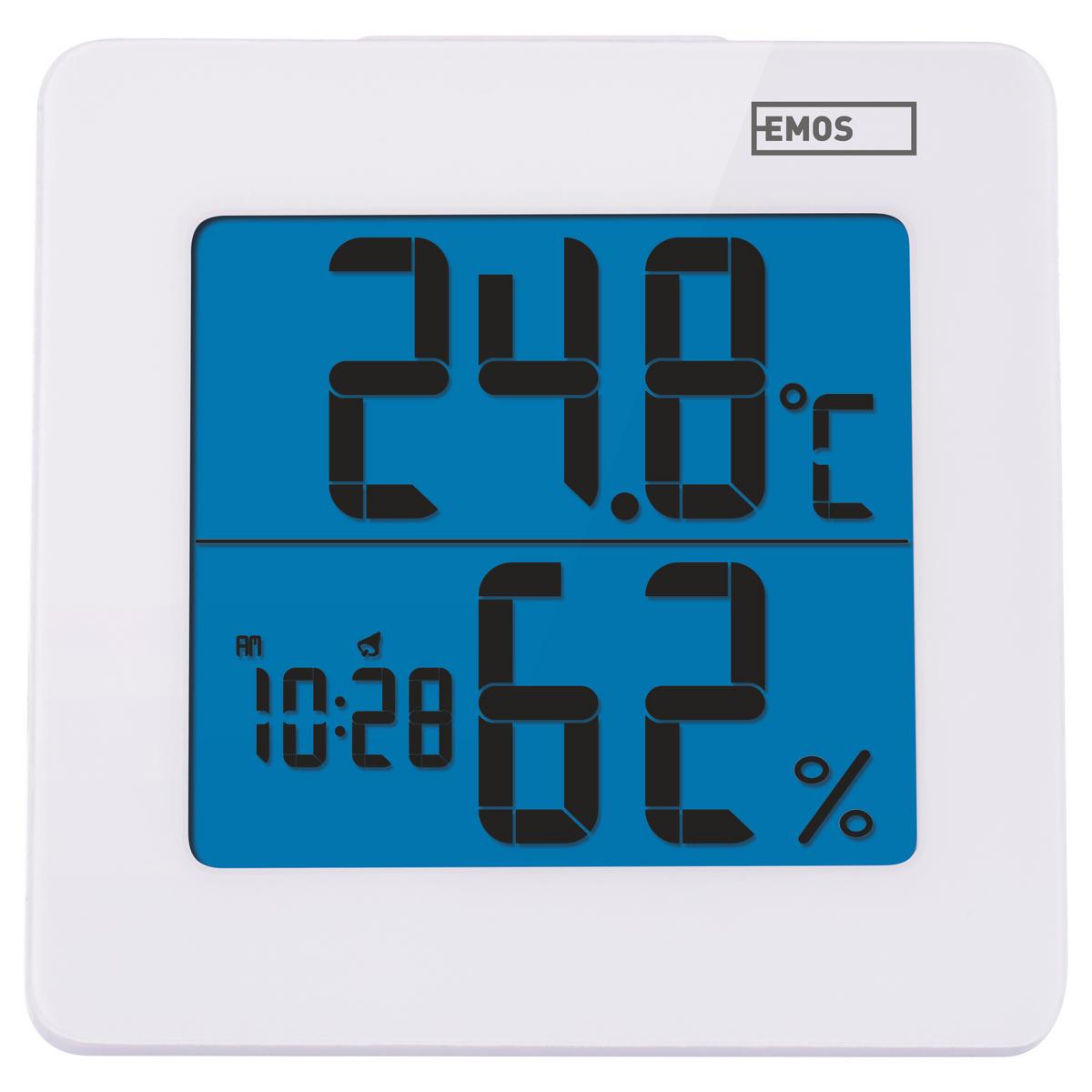 Hőmérő Hő-És Nedvességmérő - magasfényű fehér, Basics, műanyag (3.7/9.3/9.3cm)