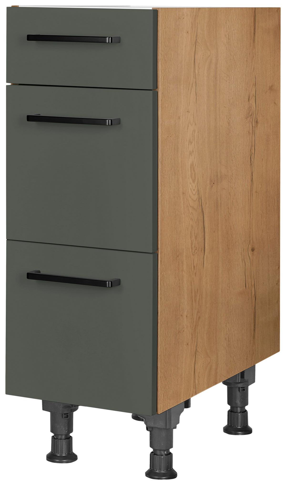Schubkastenunterschrank Easytouch - Eichefarben/Grün, MODERN, Holzwerkstoff (30/87/56cm) - Nobilia