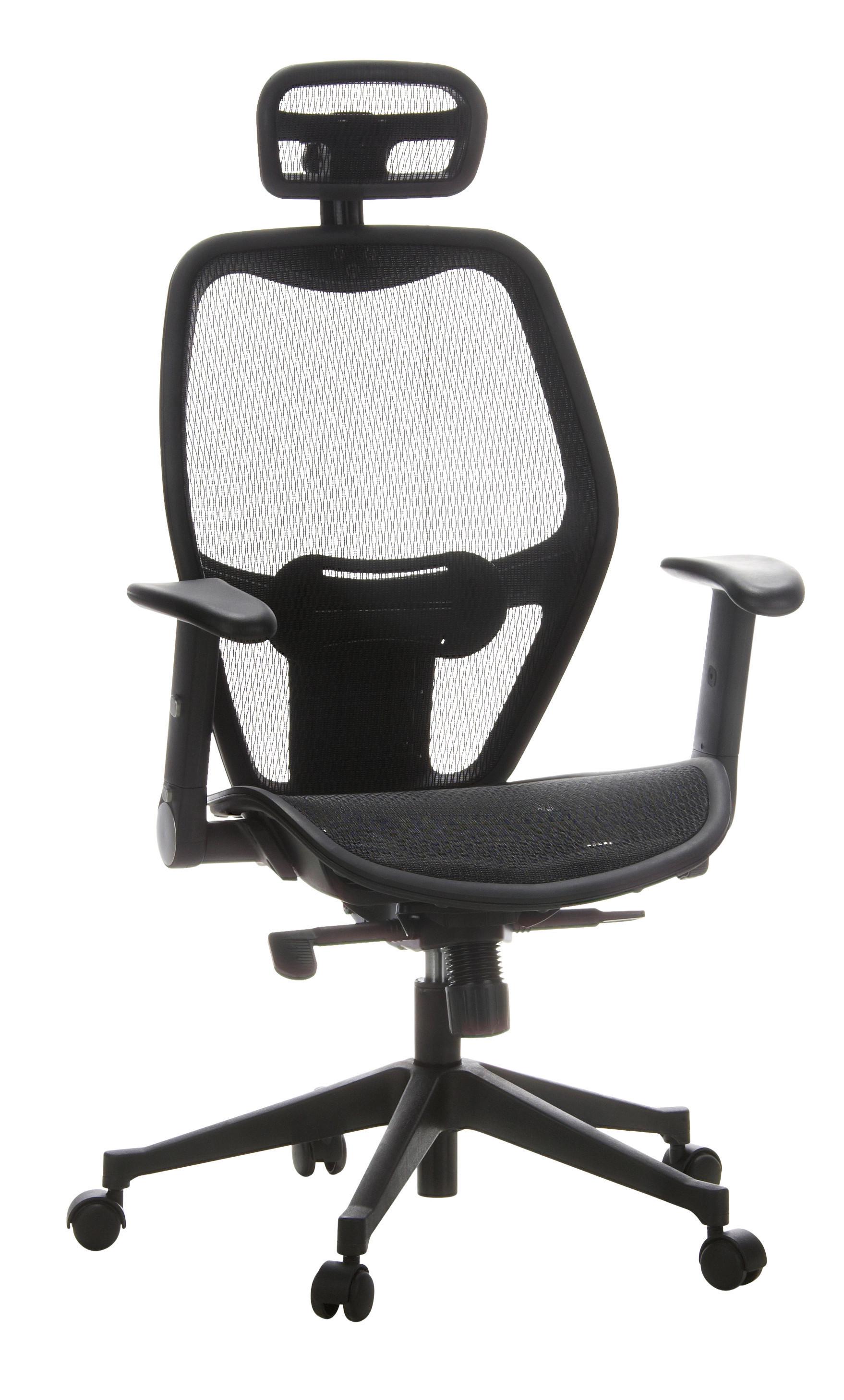 Drehstuhl Air-port 360°drehbar Schwarz Bis 110 Kg - Schwarz, Basics, Kunststoff/Textil (59/117/48cm) - MID.YOU