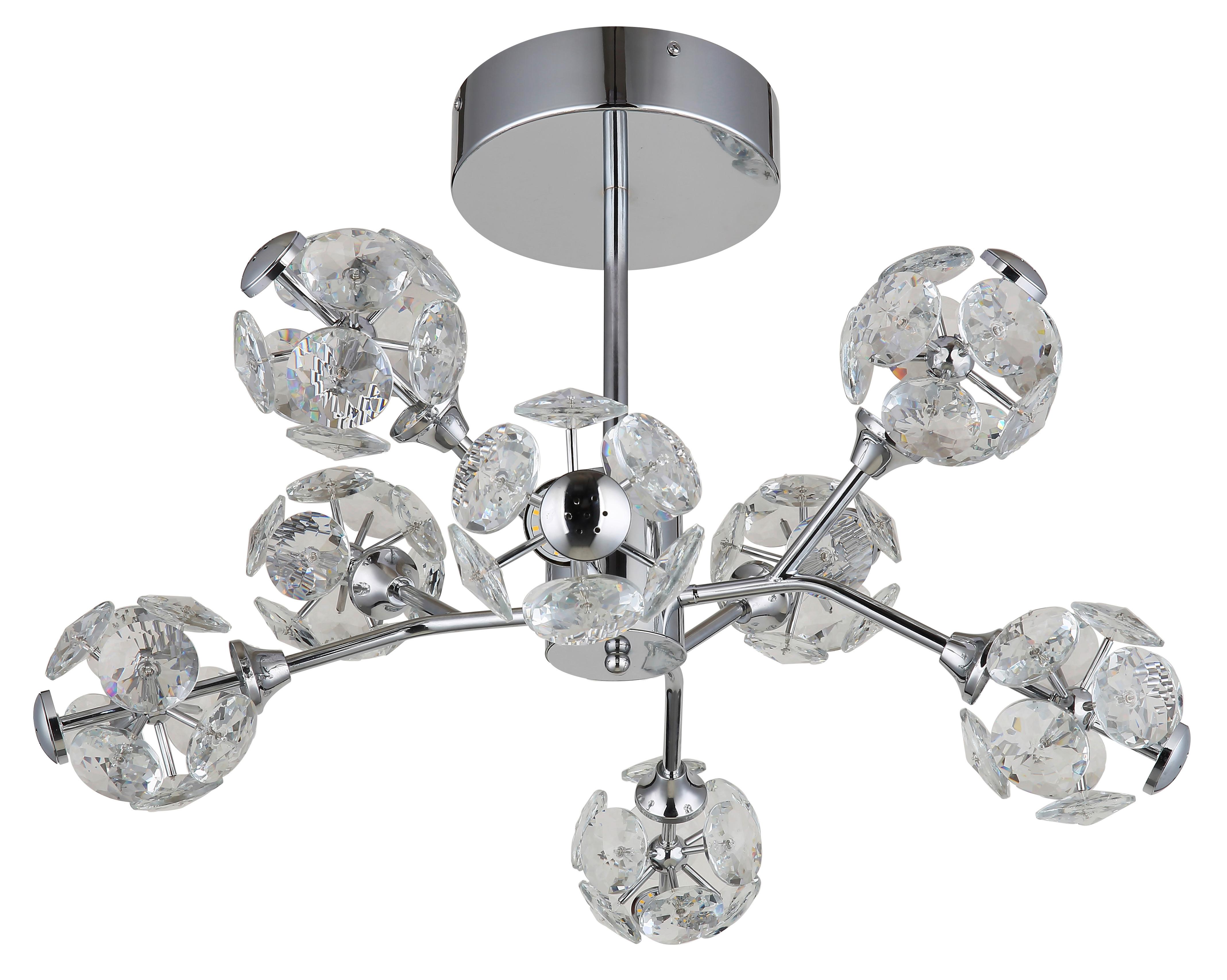 LED-Deckenleuchte Virina Klar Chromfarben D: 68 cm - Klar/Chromfarben, KONVENTIONELL, Glas/Metall (68/38cm) - Globo
