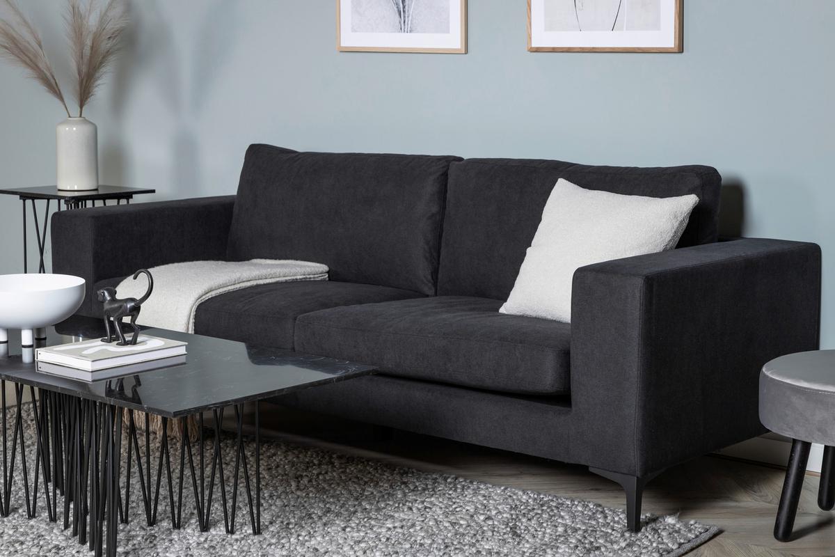 2-sitzer-sofa Bolero - Schwarz, Design, Kunststoff/Textil (215/84/88cm) - Livetastic