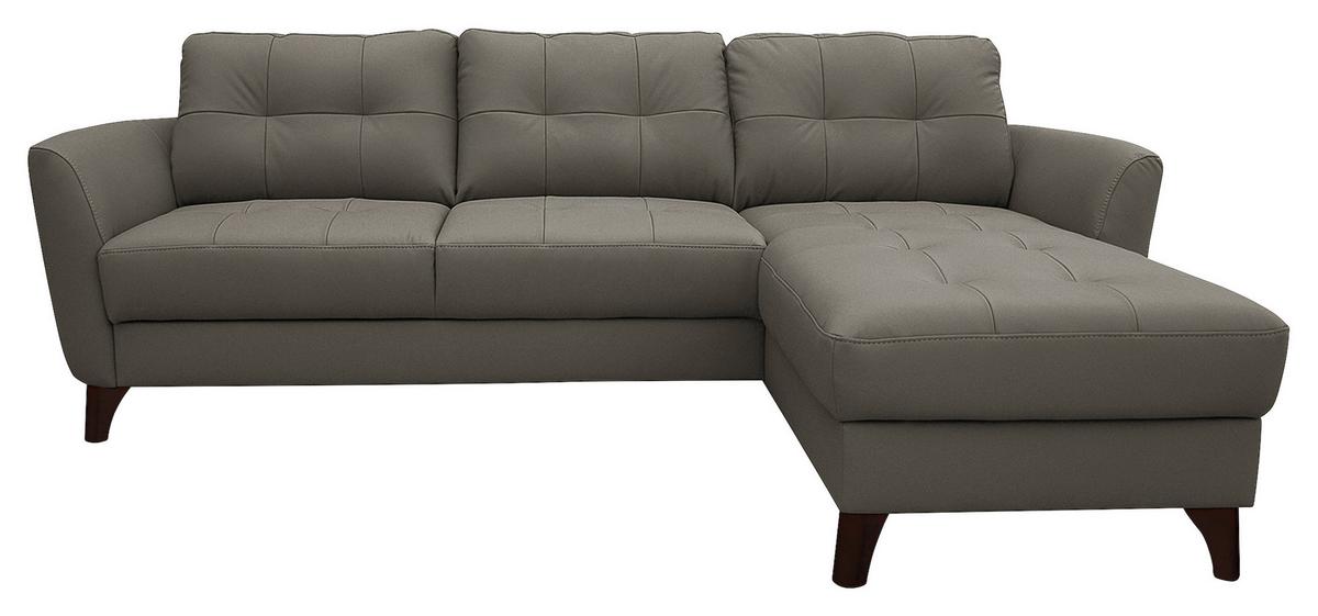 Ecksofa Nordic Schlammfarben S: 238x168 cm - Schlammfarben/Buchefarben, Design, Leder/Textil (238/168cm) - Livetastic