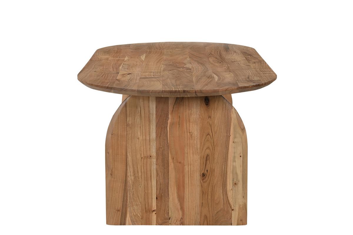 Esstisch Wave Oval Akazie Massiv, B: 200 cm - Naturfarben, ROMANTIK / LANDHAUS, Holz (200/76/100cm)