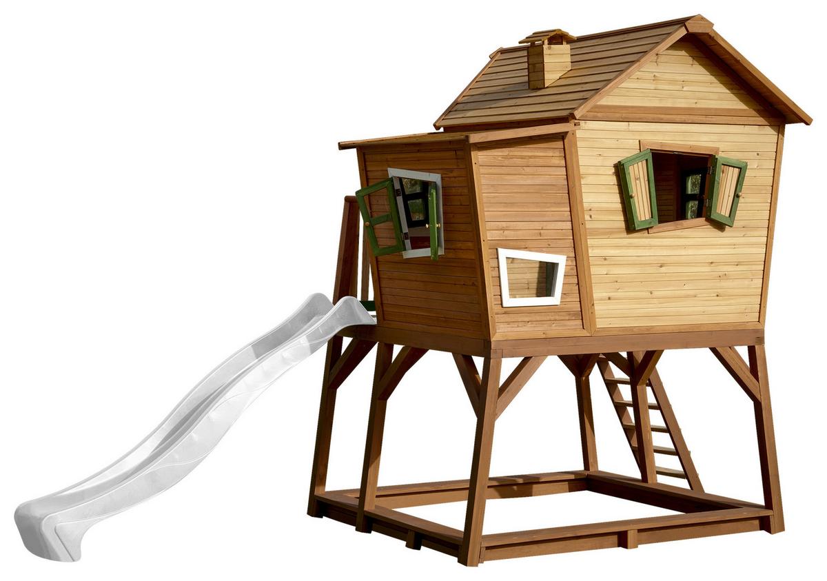 Spielturm A030.150.90 - Weiß/Braun, KONVENTIONELL, Holz (432/288/193cm) - Ambia Garden
