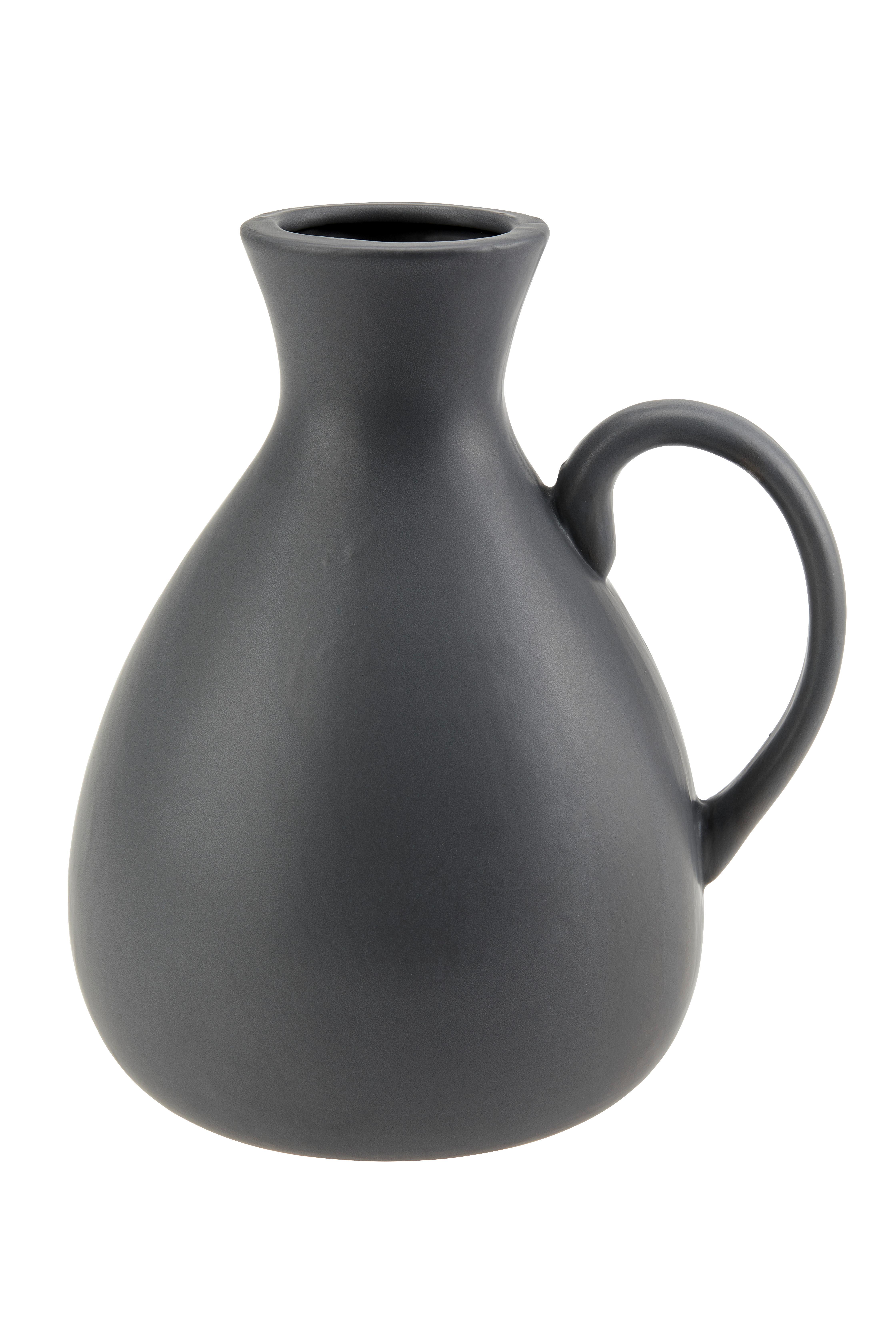 Vase Hertwig Porzellan Dunkelgrau H: 17,6 Cm - Dunkelgrau, MODERN, Keramik (13,2/12,3/17,6cm) - Luca Bessoni