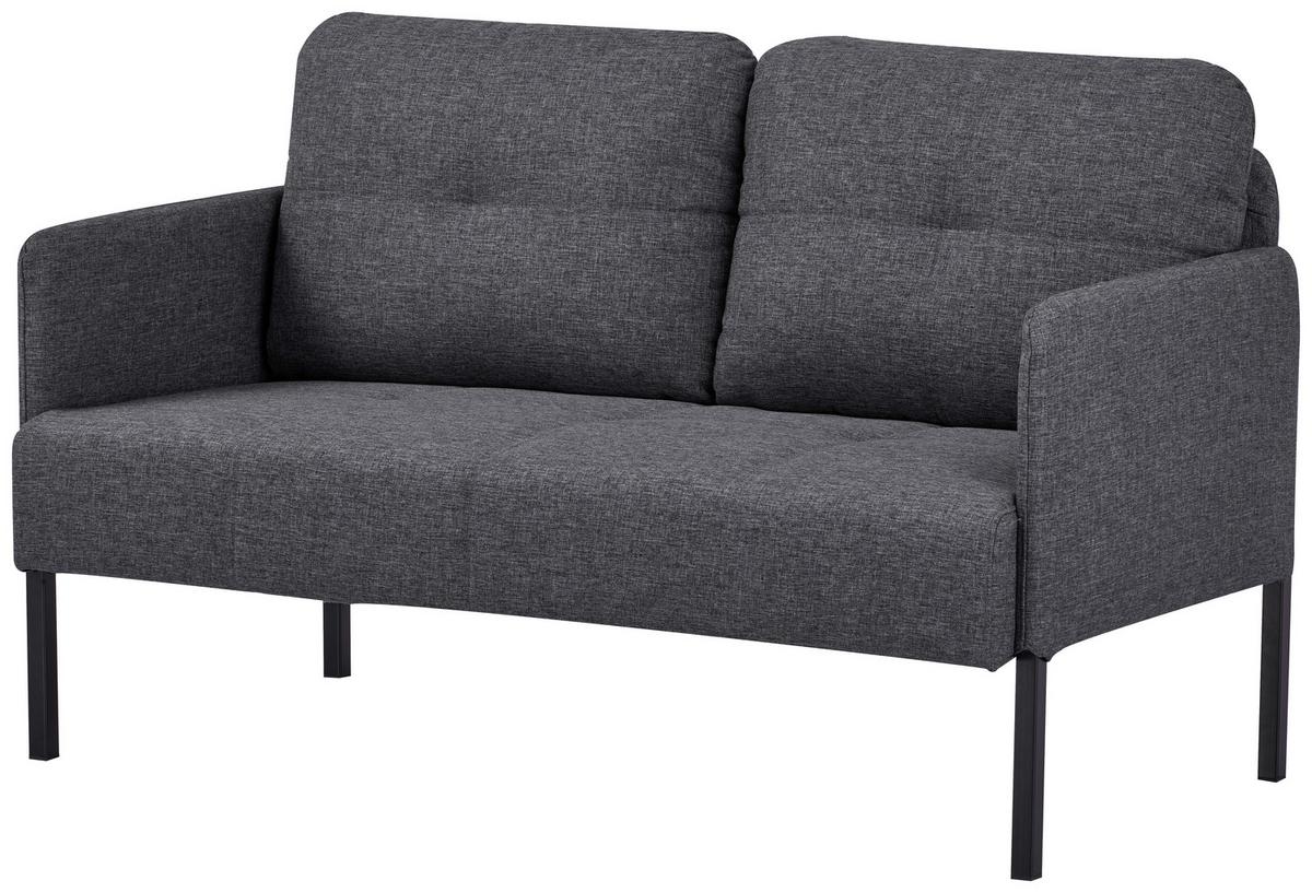Sofa Milon Grau B: 126 cm - Schwarz/Grau, MODERN, Textil (126/79/70,5cm) - P & B
