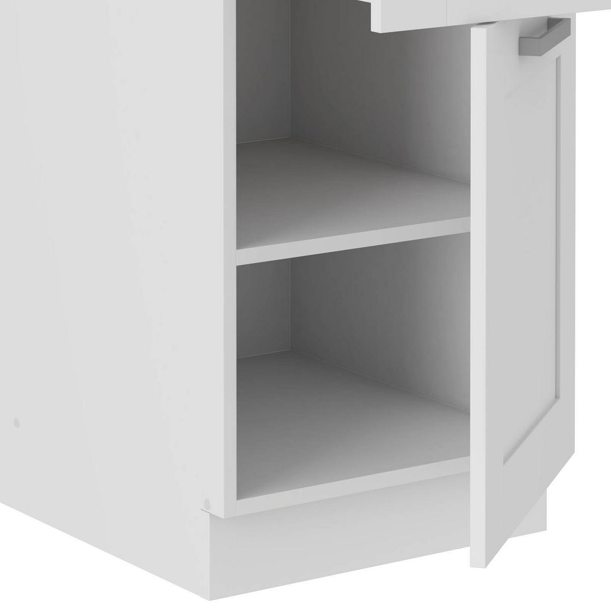 KUCHYŇSKÁ SPODNÍ SKŘÍŇKA LUISA        US50 - bílá/barvy stříbra, Romantický / Rustikální, kov/kompozitní dřevo (50/86/60cm) - Ondega