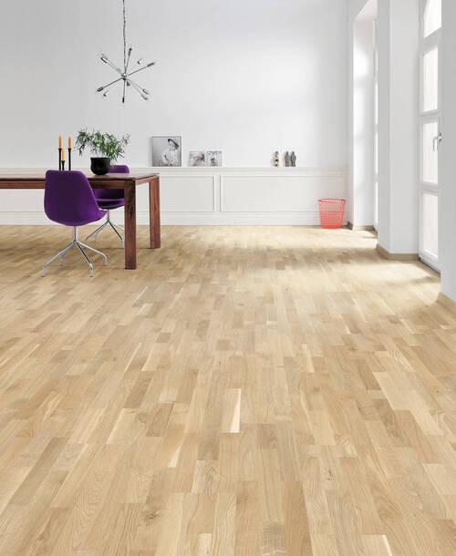 Parkettboden Eiche Schiffsboden Stärke 12mm - Hellbraun, Basics, Holzwerkstoff (18/108.5cm) - Living by HARO