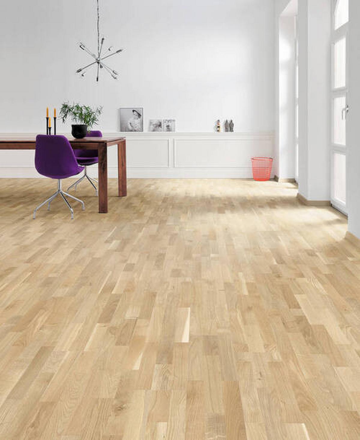 Parkettboden Eiche Schiffsboden Stärke 12mm - Hellbraun, Basics, Holzwerkstoff (18/108.5cm) - Living by HARO