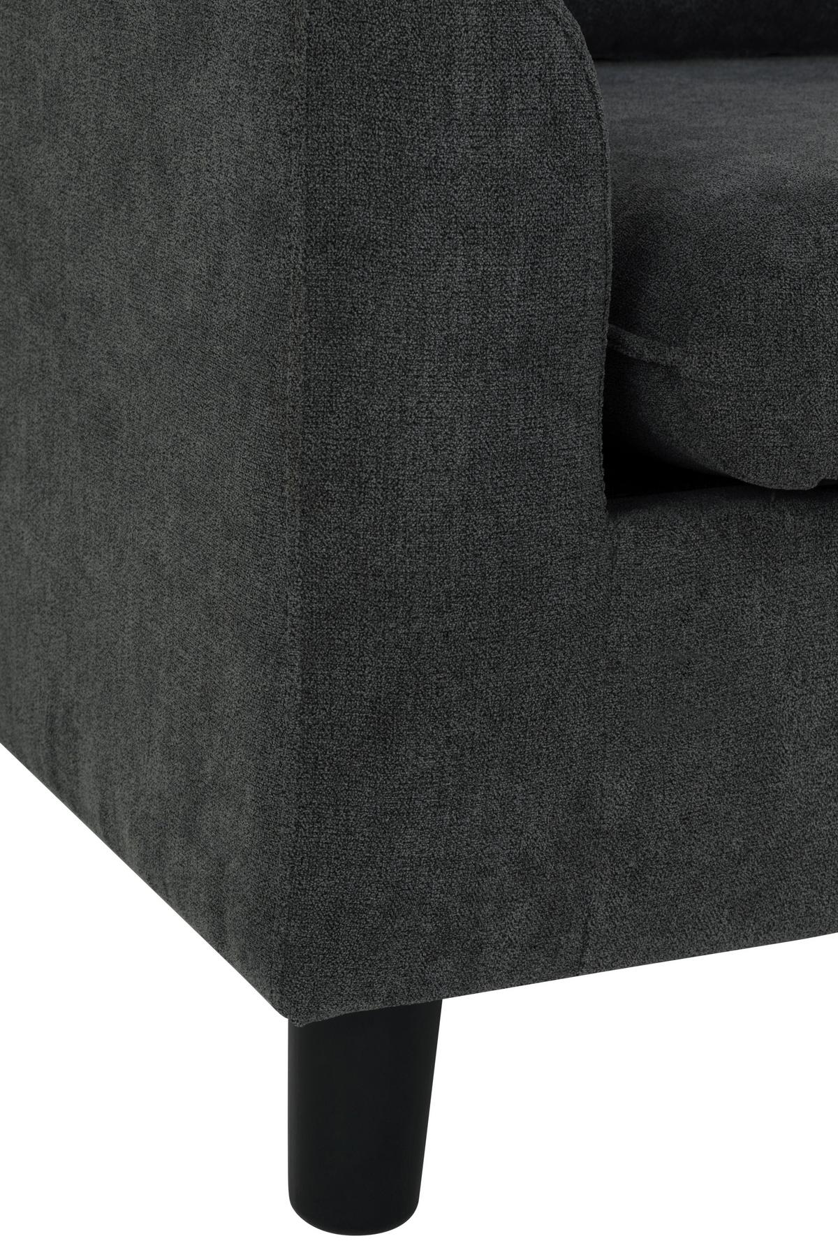 Ecksofa Milly - Dunkelgrau/Schwarz, MODERN, Textil (207/138cm) - P & B