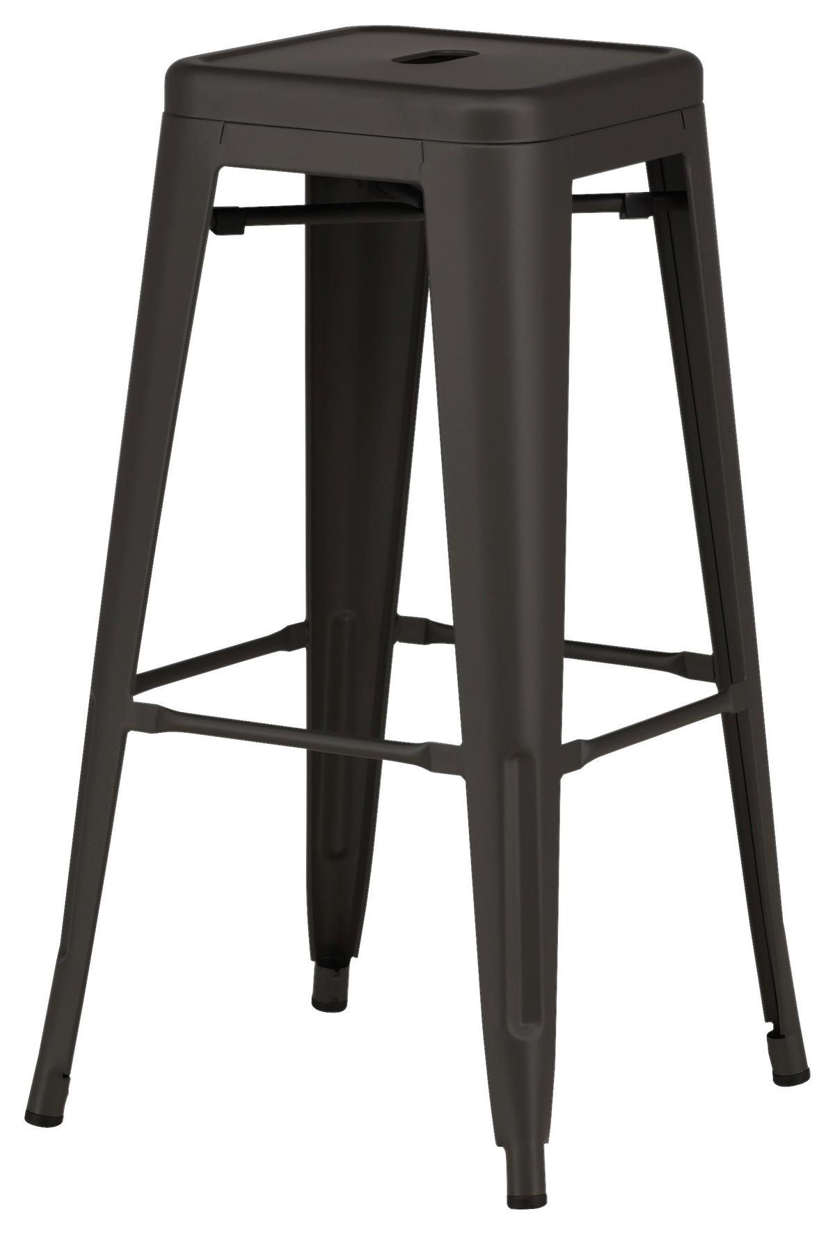 Barhocker-Set Tempe - Dunkelgrau, Design, Metall (43/76/43cm) - Livetastic