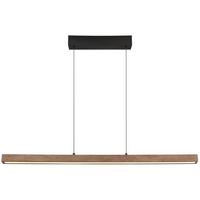 LED-Hängeleuchte 17015 - Dunkelbraun/Opal, Natur, Holz/Kunststoff (115/4,5/150cm) - Globo