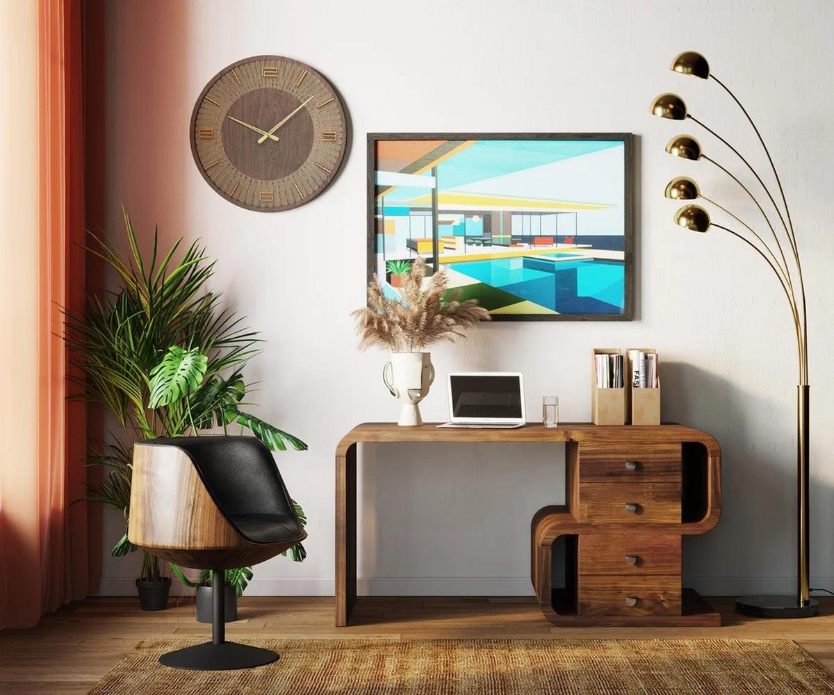 Schreibtisch Soft Snake - Braun, Trend, Holz/Metall (70/150/76cm) - Kare-Design