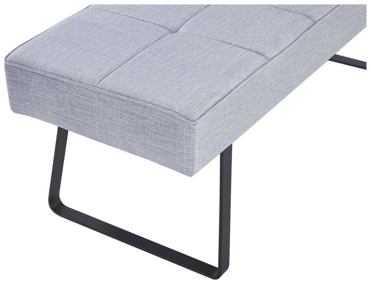 Sitzbank Tilos Ohne Lehne Samt Dunkelgrau, B: 140 Cm - Dunkelgrau/Schwarz, KONVENTIONELL, Textil/Metall (140/49/47cm) - MID.YOU