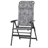 Campingsessel Klappbar Mit Armlehnen + Kopfpolster - Anthrazit/Grau, KONVENTIONELL, Textil/Metall (61/121/68cm) - Siena Garden