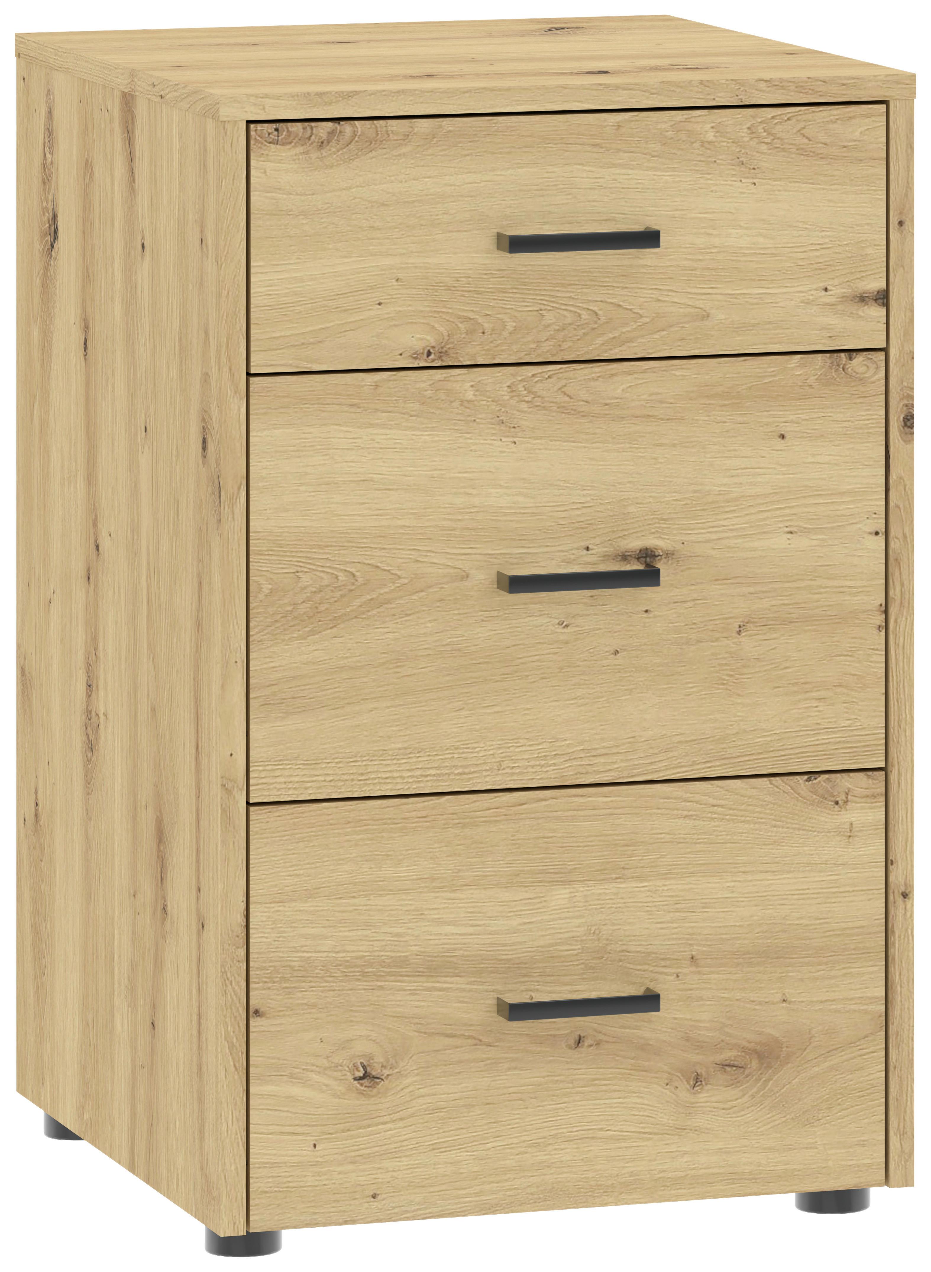 Unterbauschrank Kivo Eiche Artiksan Dekor, B: 45 cm - Weiß/Eiche Artisan, Basics, Holzwerkstoff (45/69,8/52,1cm)