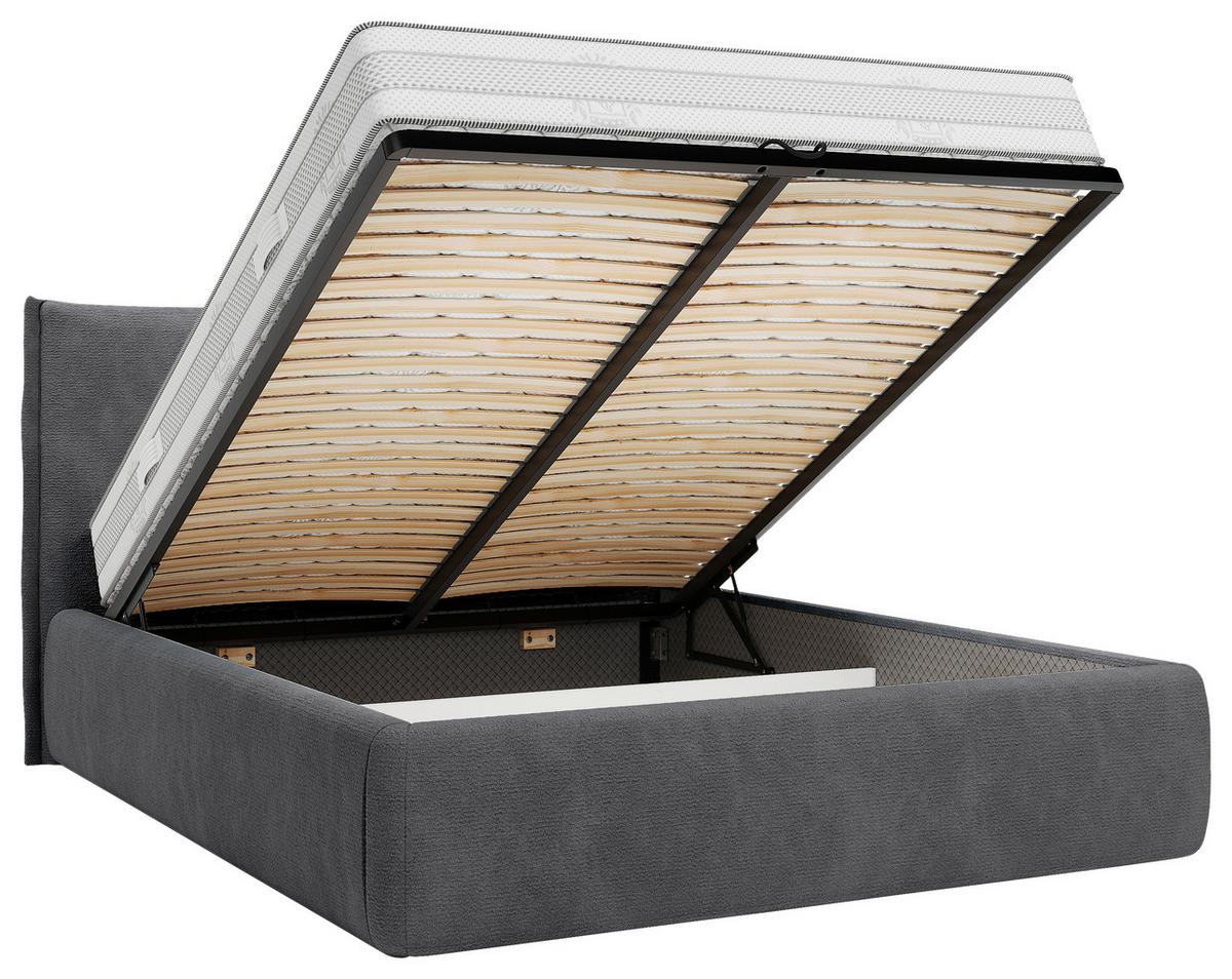 Polsterbett Beli Graphitfarben Lf: 180x200 Cm - Graphitfarben/Schwarz, MODERN, Holz/Holzwerkstoff (180/200cm) - MID.YOU