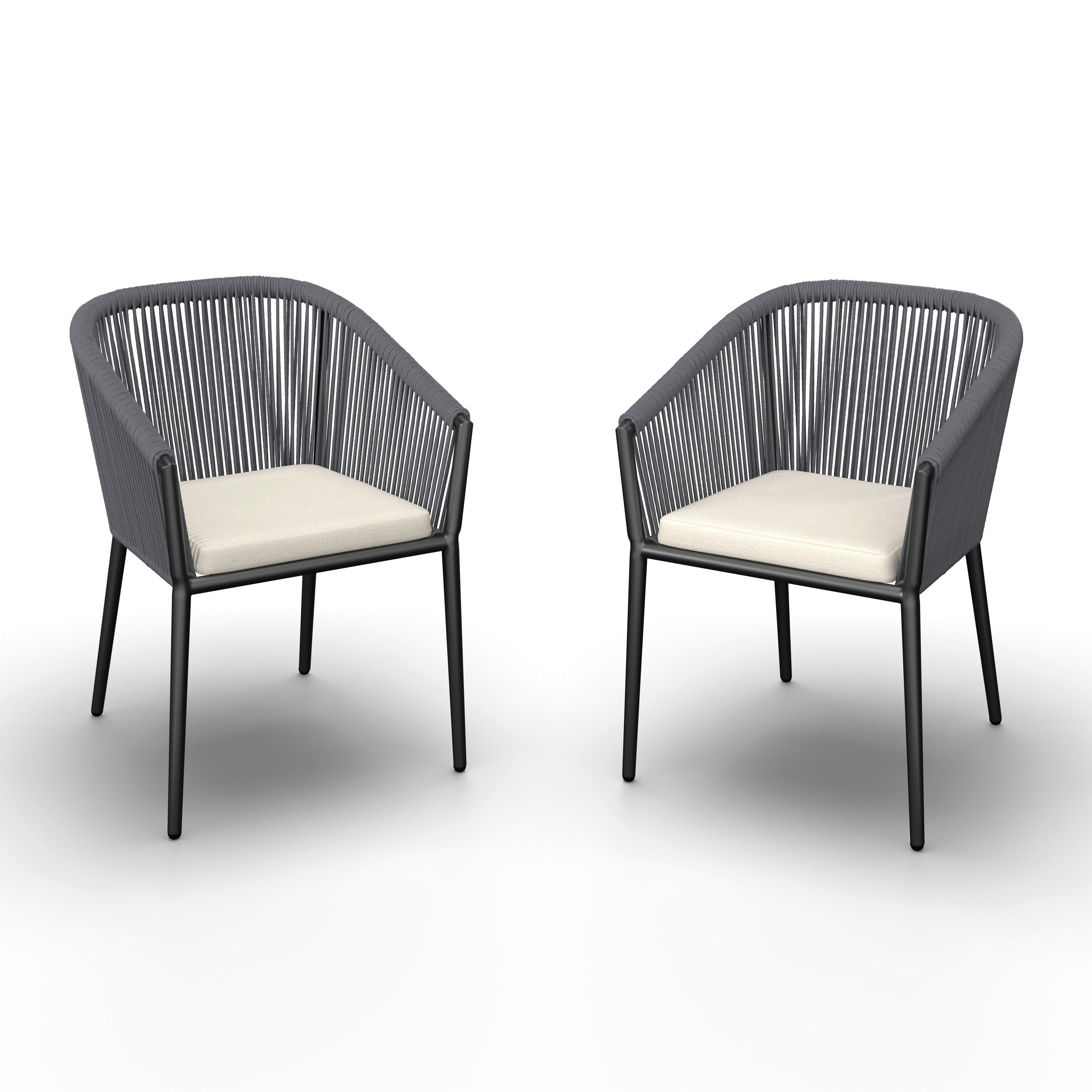 SADA ZAHRADNÍCH KŘESEL BENICIA - bílá/černá, Moderní, kov/textil (55/76/63cm) - Bessagi Garden