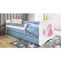 Kinder-/Juniorbett Babydreams inkl. Matratze 80x160 - Blau/Birkefarben, MODERN, Holz/Holzwerkstoff (80/160cm) - MID.YOU