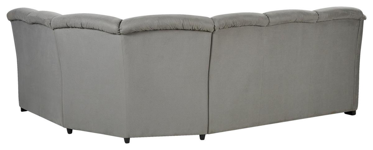 Ecksofa Marcus - Hellgrau/Schwarz, Basics, Textil (263/211cm) - MID.YOU