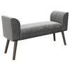 Hockerbank Tiffany Samt Anrhrazit H: 54,50 cm - Anthrazit/Walnussfarben, MODERN, Textil (92,7/54,5/30cm) - Playboy