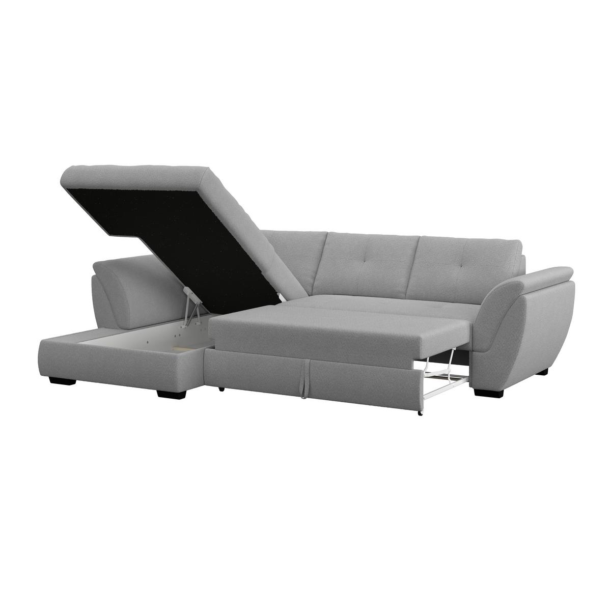 Rohová sedačka BERISSO, levá, tmavě šedá - černá/tmavě šedá, Konvenční, textil/plast (187/278cm) - Ondega