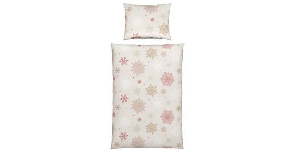 Bettwäsche Snowflake - Beige/Rot, MODERN, Textil - Luca Bessoni