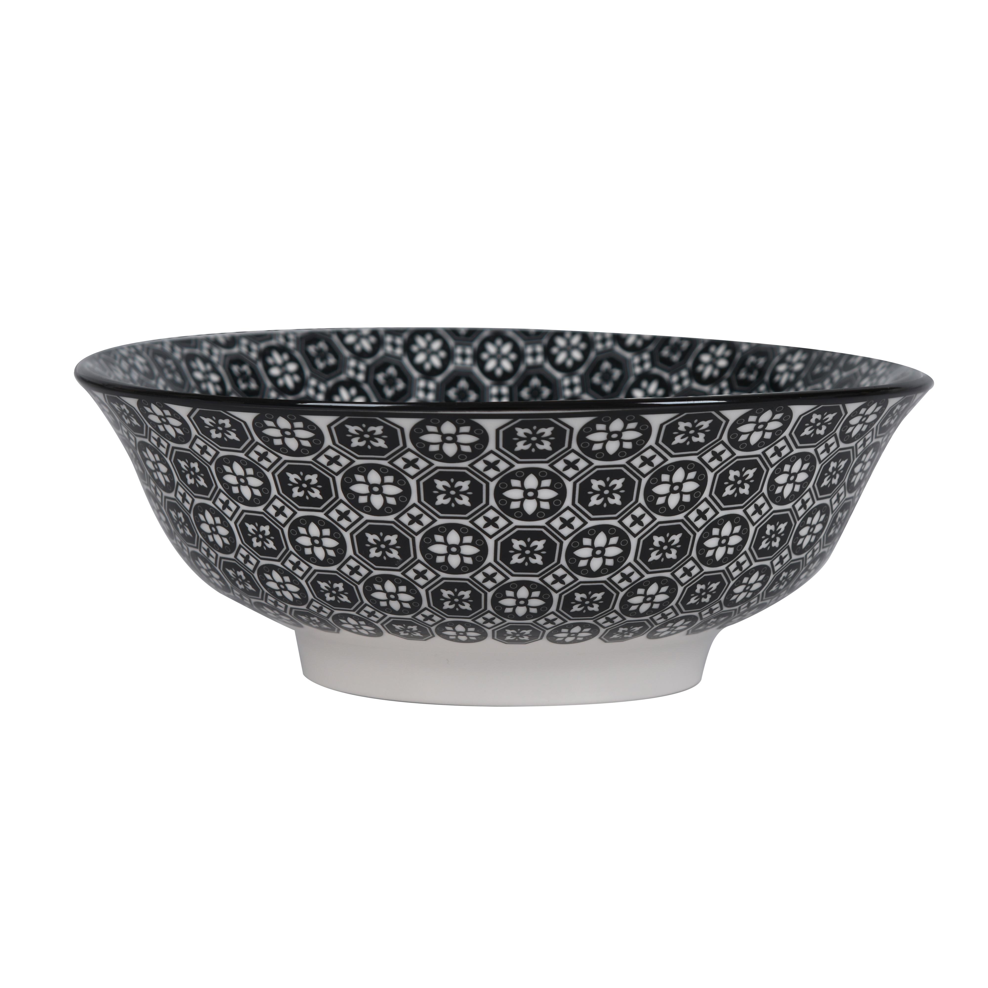 Hlboký tanier SHIVA - čierna/biela, Lifestyle, keramika (21/7,8cm) - Mömax