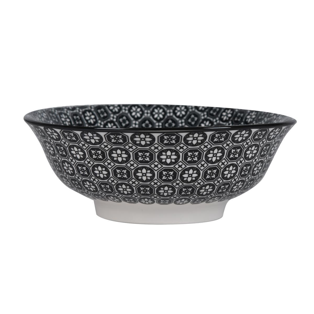 Hluboký talíř SHIVA - bílá/černá, Lifestyle, keramika (21/7,8cm) - Mömax