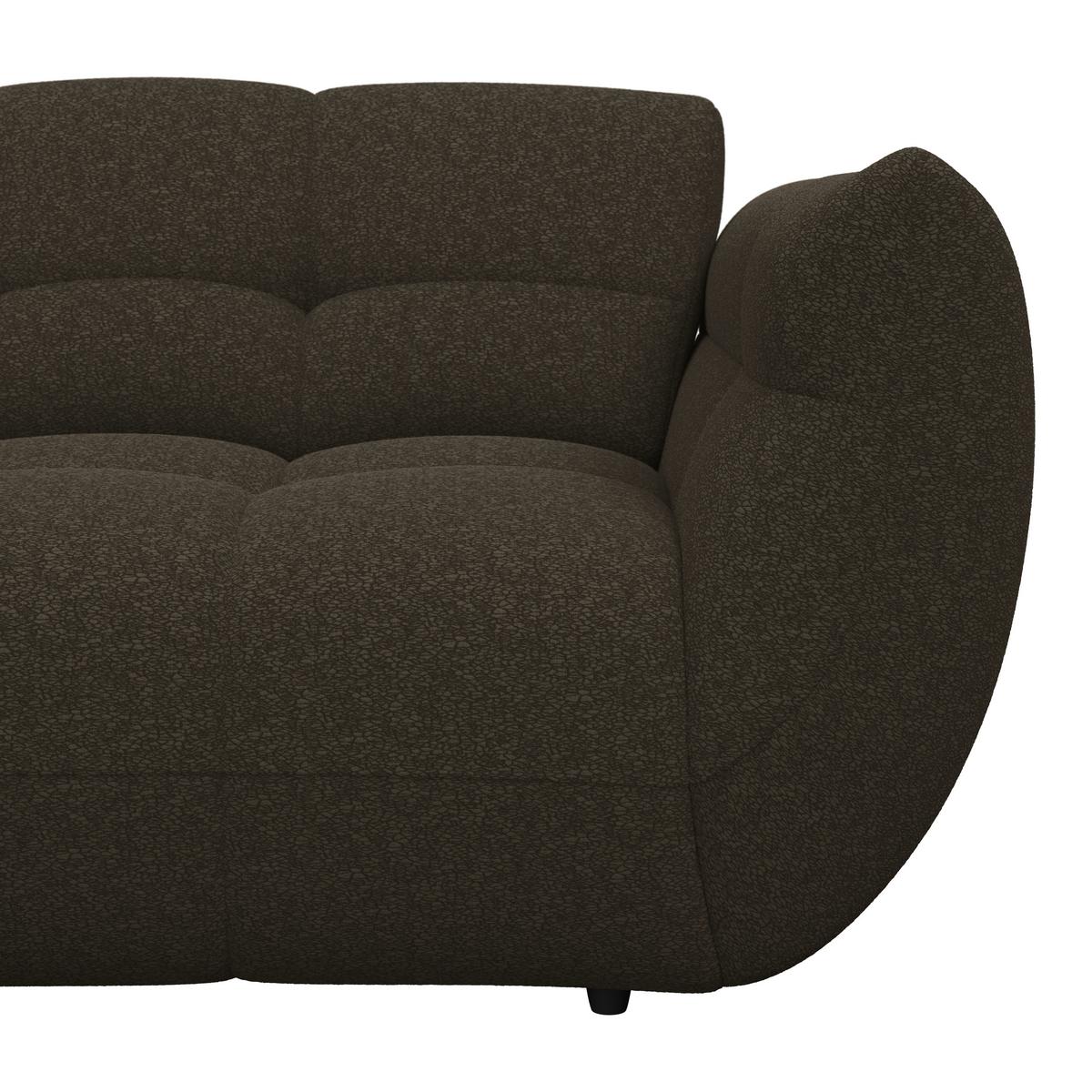 Rohová sedačka PANDA, levá, hnědá žinylka - tmavě hnědá/černá, Trend, textil/plast (178/280cm)