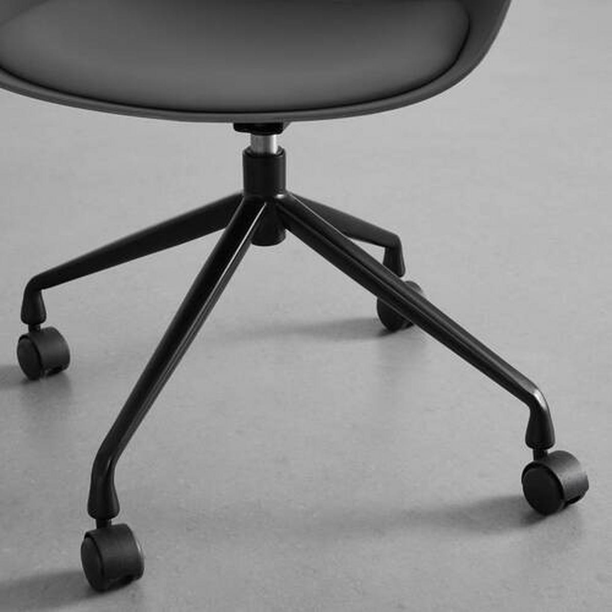 Otočná kancelářká židle LIA Šedá - šedá/černá, Moderní, kov/textil (56,5/75,5/51cm) - Bessagi Home
