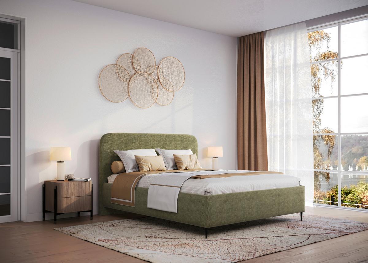 Polsterbett Bendi Ii - Schwarz/Grün, MODERN, Holz/Holzwerkstoff (180/200cm) - MID.YOU