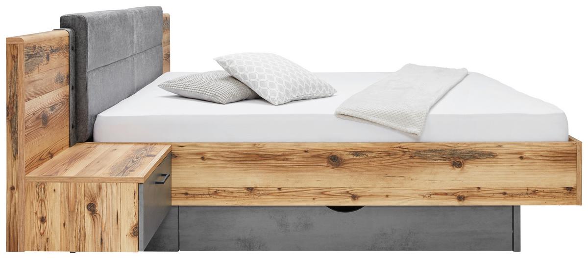 Ágyneműtartó Szett Alicante - szürke, Modern, faalapú anyag (137,2/19,1/61,5cm)