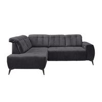 Ecksofa mit USB Anschluss Sano, Anthrazit, S: 200x261 cm - Anthrazit/Schwarz, MODERN, Textil (200/261cm) - Livetastic