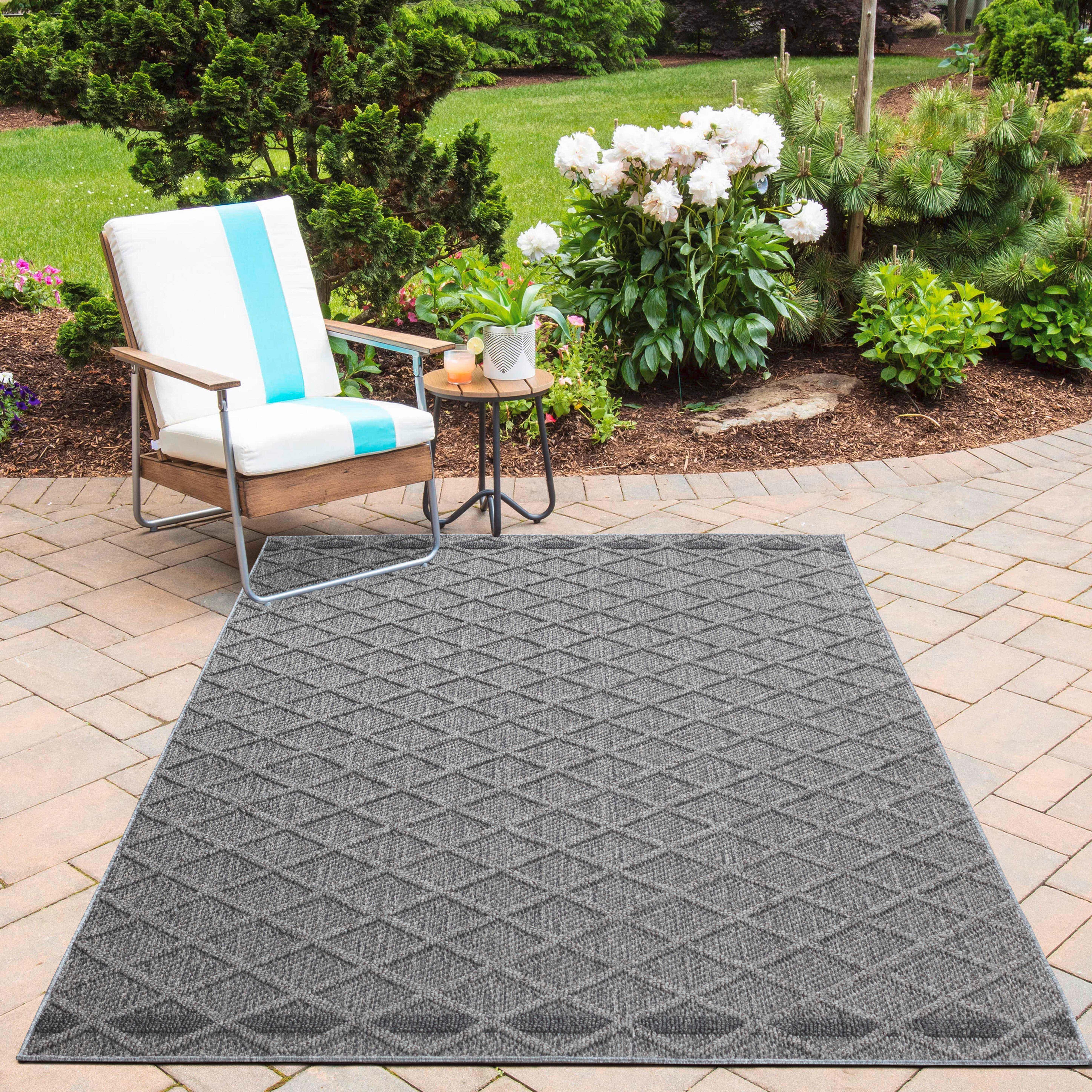 Outdoorteppich Patara - Grau, Design, Textil (140/200cm) - Novel