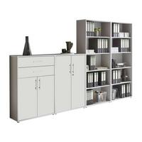 Aktenschrank Office Edition Grau/weiß, B: 337,6 Cm - Weiß/Grau, MODERN, Holzwerkstoff (337,6/185,6/33cm) - MID.YOU